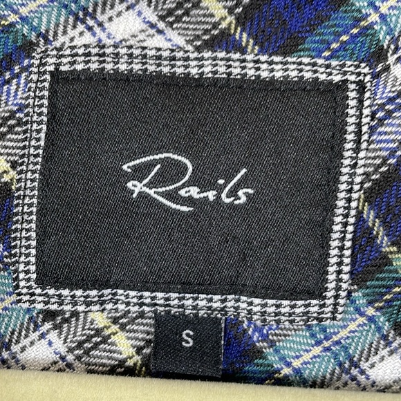Rails Button Down Plaid Shirt S Blue Green Plaid Long Sleeve Super Soft - Picture 2 of 12